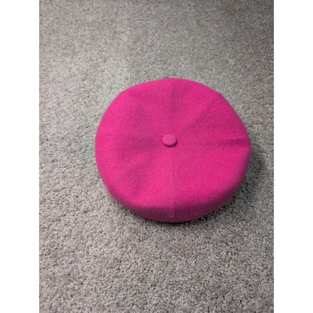 Kangol Wool Jax Beret Fuchsia Pink Embroidered Logo Hat Medium K3107ST Womens